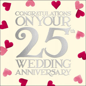 25th Silver Wedding Anniversary Card