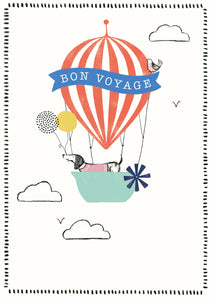 Hot Air Balloon, Sausage Dog Bon Voyage Card