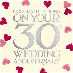 30th Pearl Wedding Anniversary Card