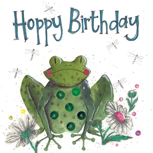 Hoppy Birthday Frog Birthday Card by Alex Clark