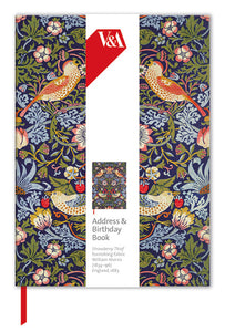 V&A Strawberry Thief William Morris Address & Birthday Book