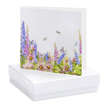 Load image into Gallery viewer, Meadow and Butterflies Boxed Silver Earring Card
