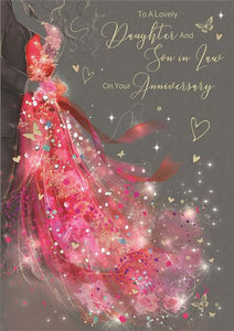 Lovely Daughter and Son-in-Law Anniversary Card