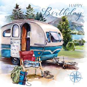 Caravan & Compass Happy Birthday Card