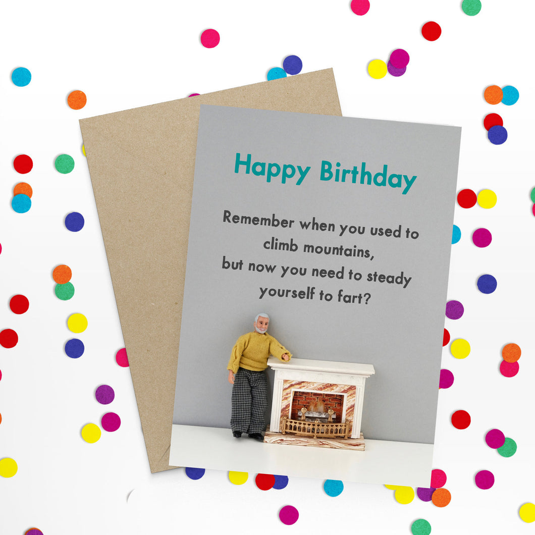 Climbing Mountains Birthday Card