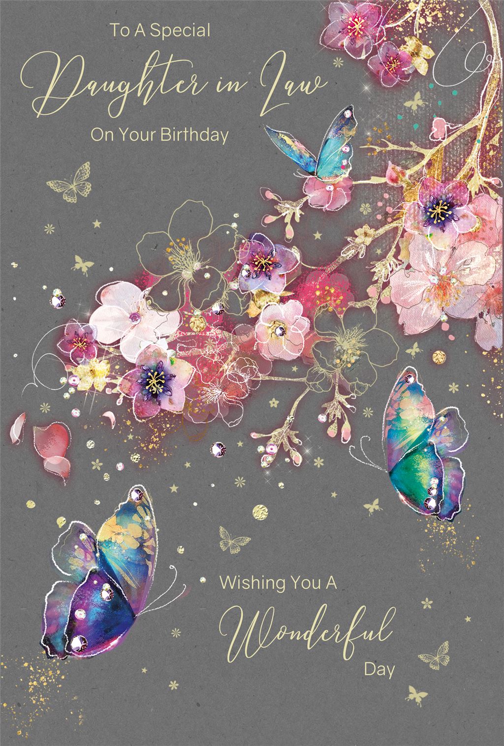 Daughter-in-Law Butterflies & Flowers Birthday Card