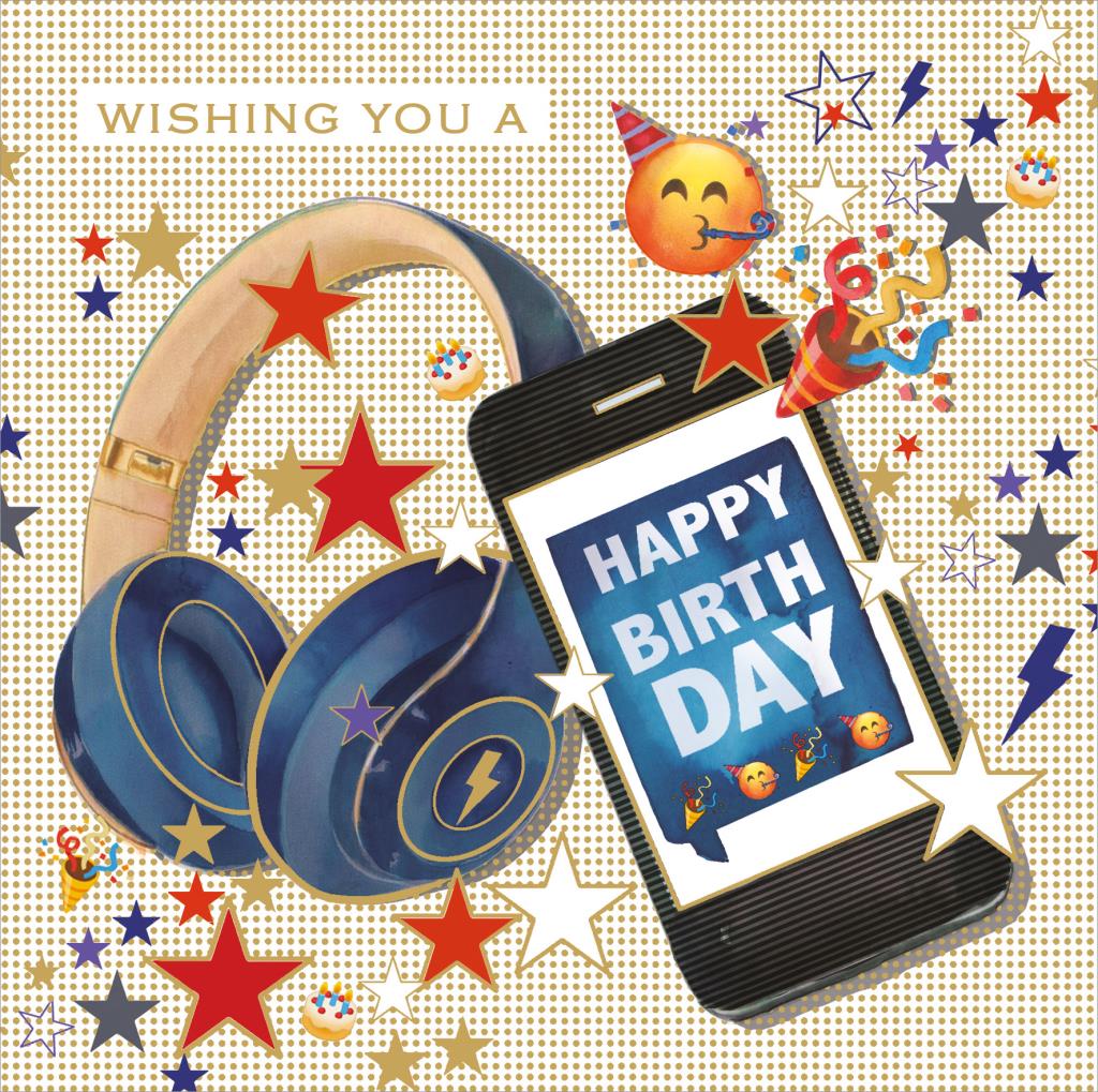 Headphones Birthday Card