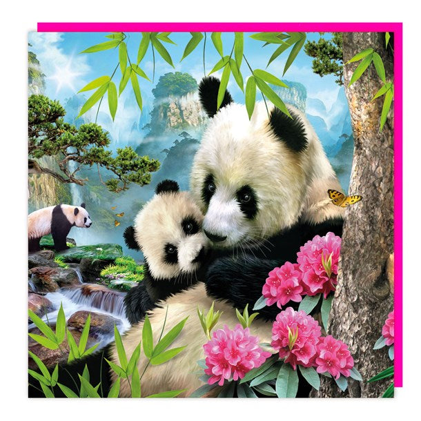 Panda Lenticular 3D Blank Card