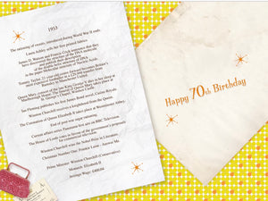 Born In 1953, 70 Today,  70th Birthday Card