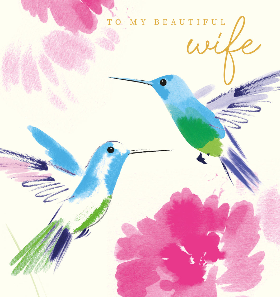 Hummingbird Wife Birthday Card