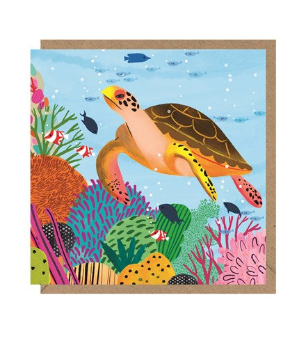 Under Water Turtle Blank Card