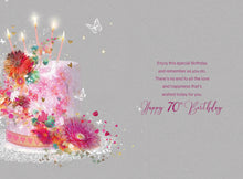 Load image into Gallery viewer, 70th Birthday Card, Enjoy Your Special Day, Pink Cake &amp; Butterflies
