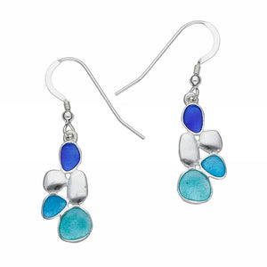 Silver Glas Mor Pebbles Drop earrings