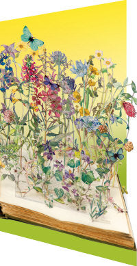 Reading Book and Flowers Laser Cut Card