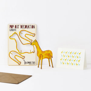 Giraffe Wooden Postcard