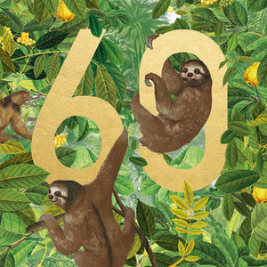 60th Sloth Birthday Card