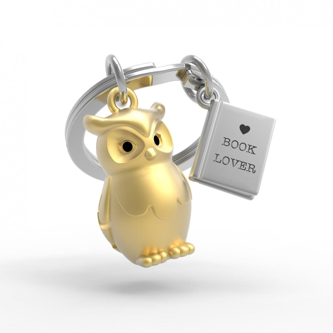 Owl and Book Lover Keyring