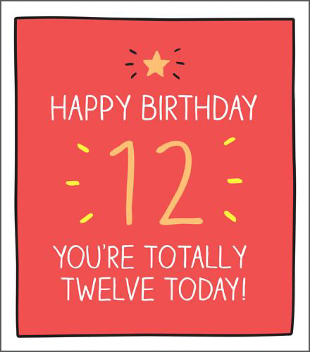 12th Birthday Card