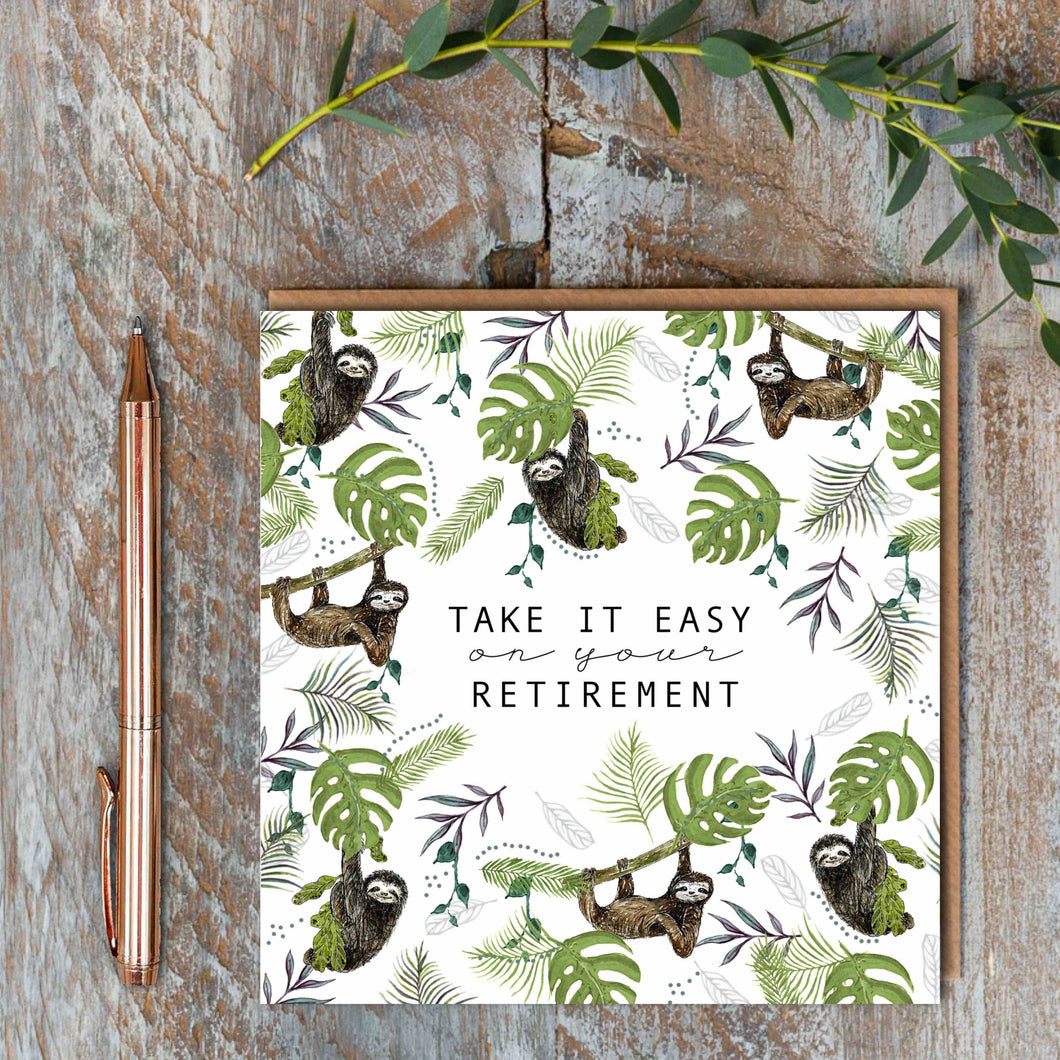 Sloth Retirement Card