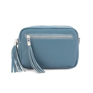 Pale Blue Leather Handbag