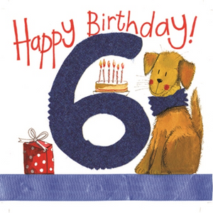 6th Birthday Dog Card