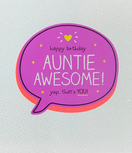 Awesome Auntie Birthday Card