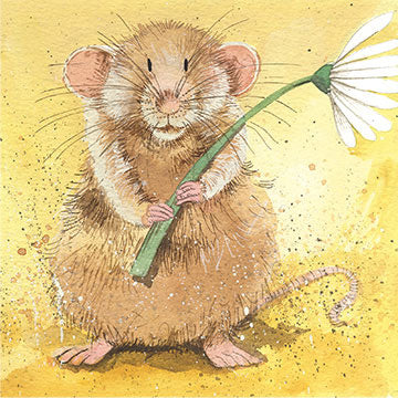 Mouse with Daisy Card