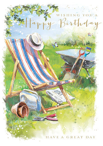 Deck Chair, Gardening, Birthday Card