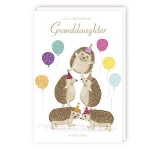 Granddaughter Hedgehog Birthday Card