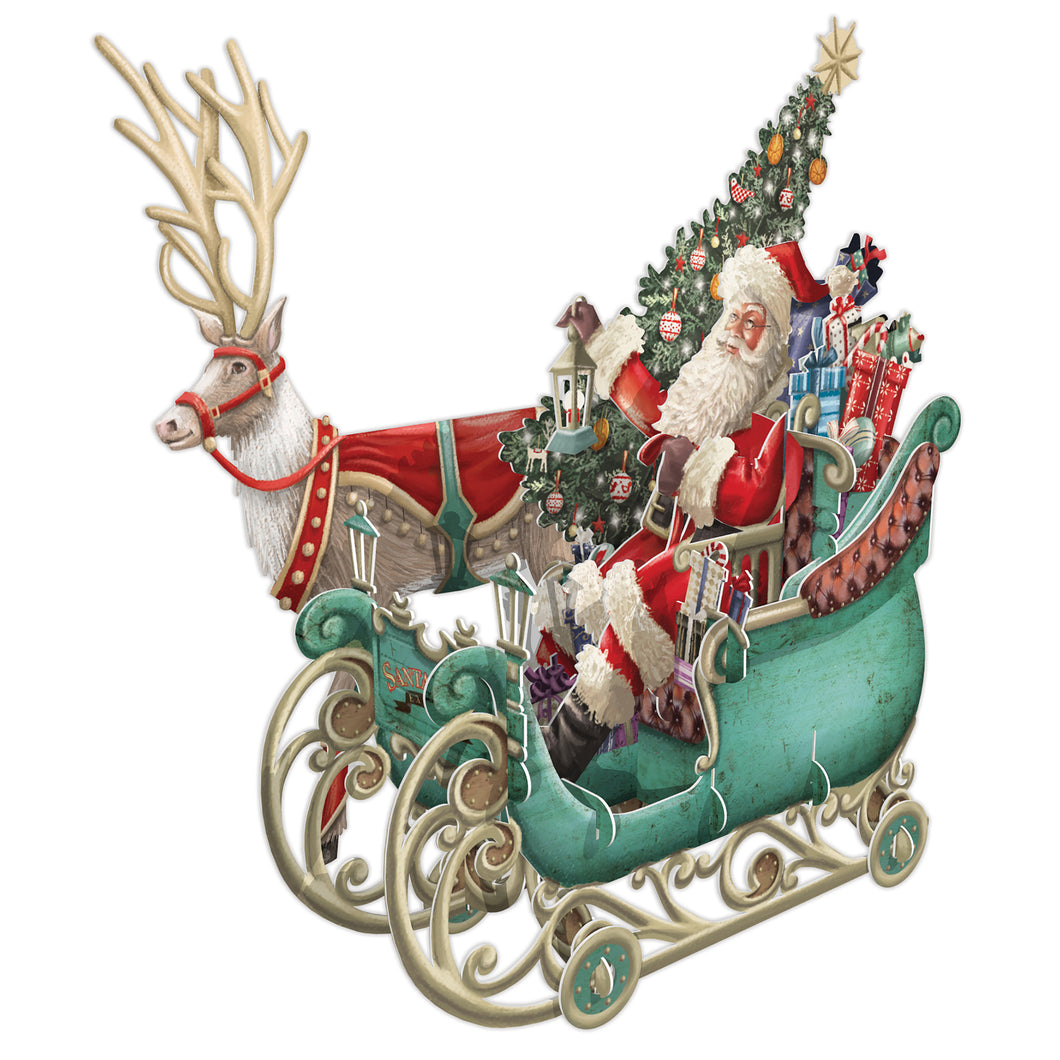 3D Stand Up & Stand Out Santa’s Sleigh Christmas Card