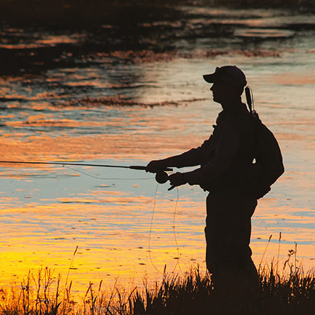 Fishing At Sunset Blank Card