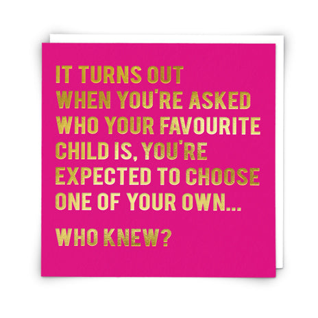 Favourite Child Blank Card