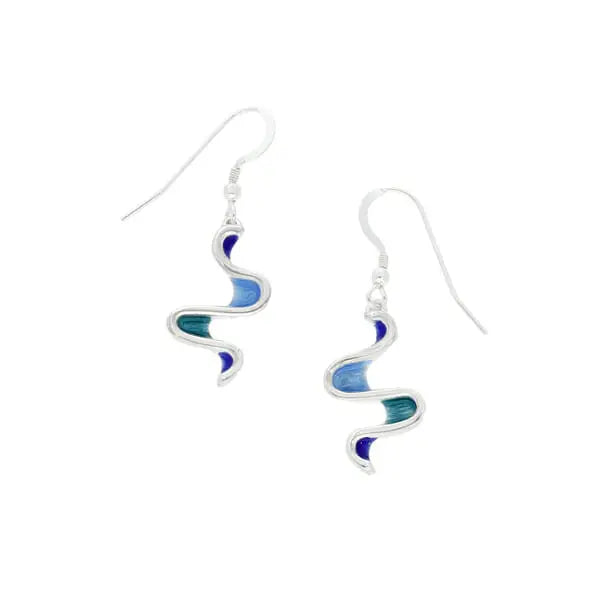 Silver Glas Mor Morrep Enamelled Drop Earrings