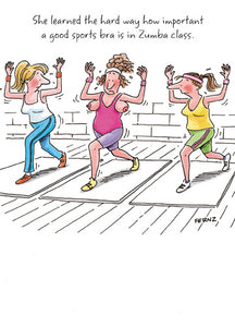 Zumba Sports Bra Humour Birthday Card