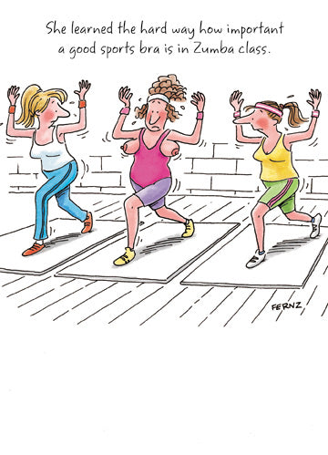 Zumba Sports Bra Humour Birthday Card