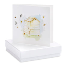 Load image into Gallery viewer, Bee Hive Boxed Silver Earring Card
