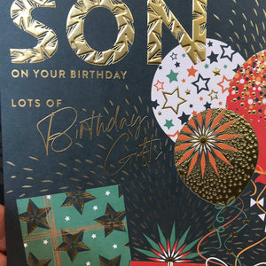 Special Son Ballon Birthday Card