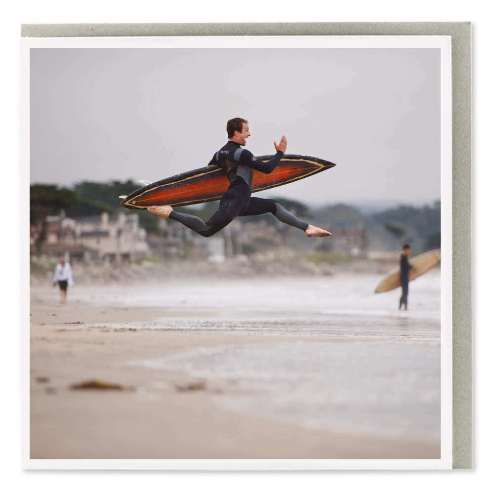 Leaping Surfer Blank Card