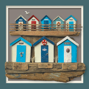 Beach Huts Blank Card