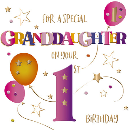 Granddaughter 1st Birthday Card