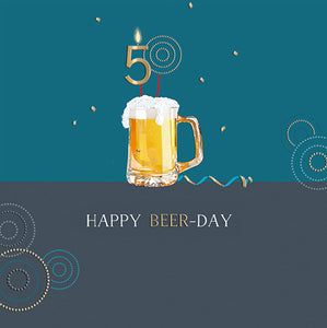 50th Beer-day Birthday Card