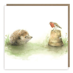 Garden Friends Hedgehog & Robin Card