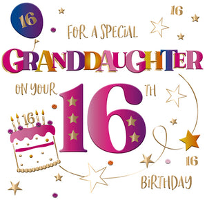 Granddaughter 16th Birthday Card