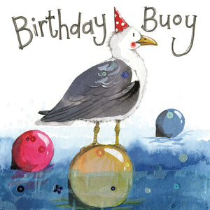 Birthday Buoy Seagull Card by Alex Clark