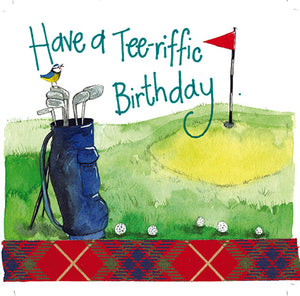 Have A Tee-rrific Birthday Golf Birthday Card by Alex Clark