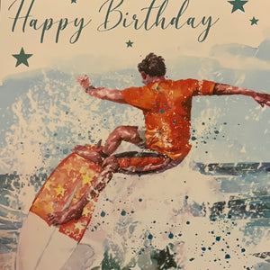 Surfing Birthday Card