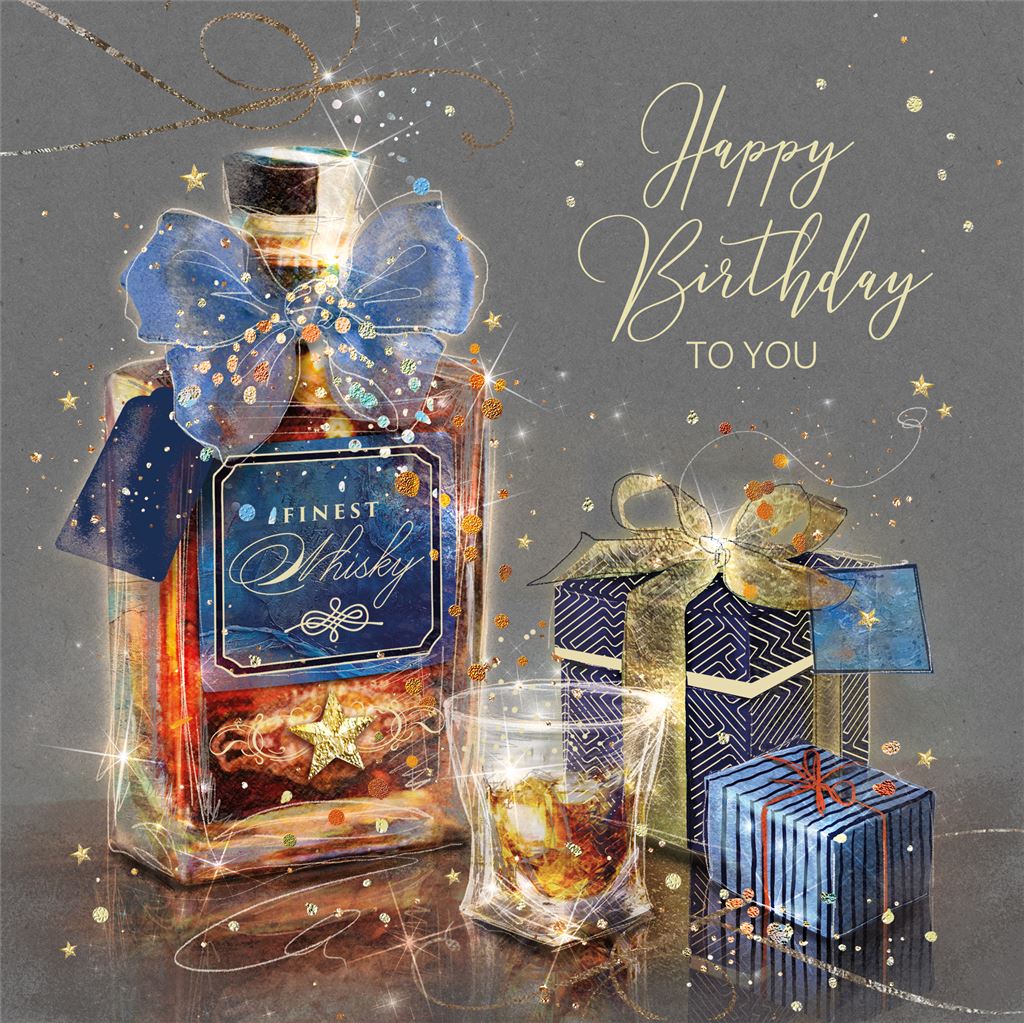 Finest Whisky Birthday Cheers Card