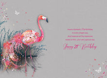 Load image into Gallery viewer, Flamingo Friend 21st Birthday Card
