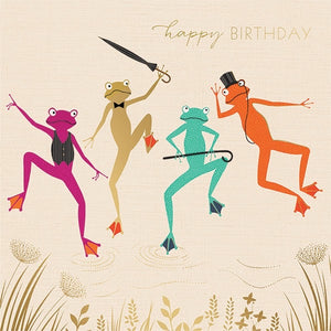 Sara Miller Dancing Frogs Birthday Card