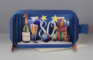 80th Birthday 3D Pop Up Bottle Card